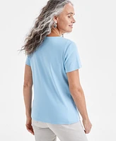 Style & Co Women's Plus Short-Sleeve Scoop-Neck Top, Exclusively at Macy's