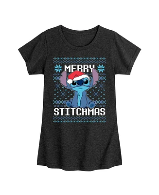 Disney Big Girls Stitchmas Graphic Short Sleeve Tee