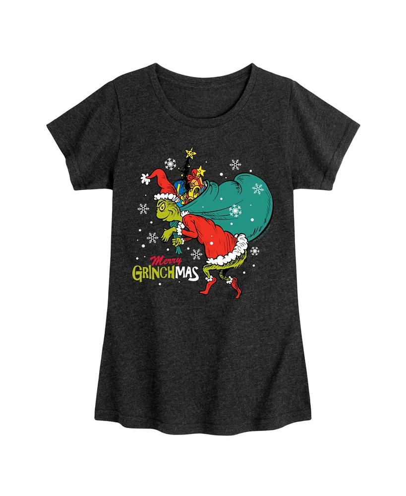 The Grinch Big Girls Grinchmas Graphic Short Sleeve Tee