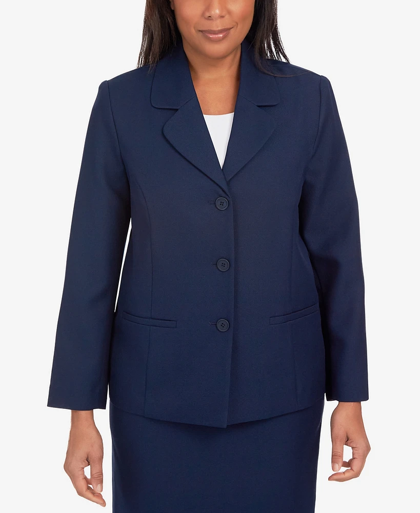 Alfred Dunner Petite Classic Fitted Blazer Jacket