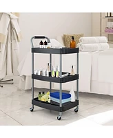 Gouun 3 Layer Detailing Tool Utility Cart Tool Organizer Mobile Rolling Cart with Multiple Divider