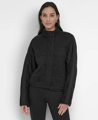 Dkny Women's Quilted Zip-Front Stand-Collar Jacket