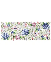 Elrene Hydrangea Cutwork Fabric Allover Centerpiece, 13" x 36"