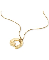 Calvin Klein Gold-Tone Ck Spiral Pendant Necklace, 22" + 2" extender