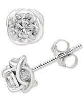 Diamond Love Knot Earrings (1/2 ct. t.w.) in 14k White Gold