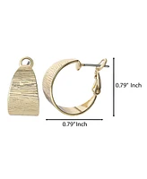 Jessica Simpson Gold-Tone Textured Half Omega Hoop Earrings