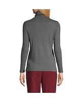 Lands' End Women's Supima Cotton Relaxed Long Sleeve Turtleneck