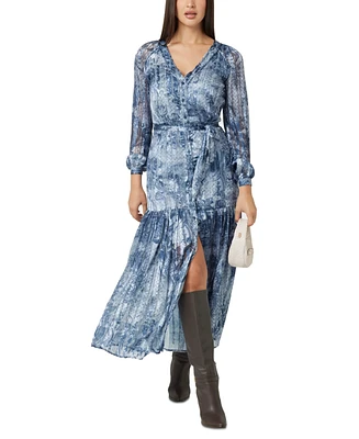 Guess Women's Breanna Tiered-Skirt Mixed-Print Dress