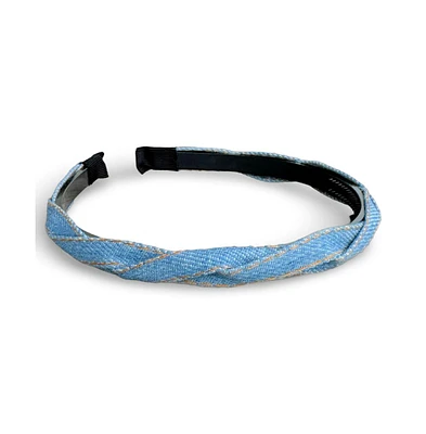 Thin Braid Headband - Light Wash Denim