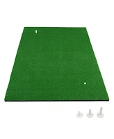 Costway 5' x 3' Standard Realistic Feel Golf Practice Mat Putting Mat Synthetic Turf