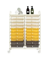 Costway Drawer Rolling Storage Cart Tools Scrapbook Paper Office School Organizer