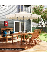 Costway 9 Ft Patio Umbrella 2-Tier Market Table with Sun-Protective Canopy