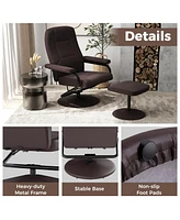 Gouun Swivel Lounge Chair Recliner with Ottoman