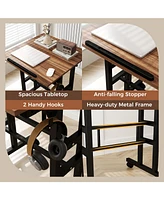 Gouun Height-adjustable Mobile Standing Desk with Split Top and Adjustable Angle