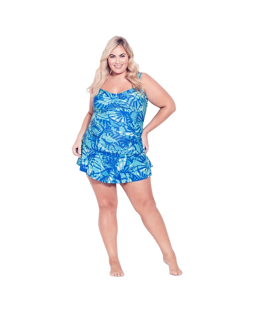 Avenue Plus Size Twist Print Tankini