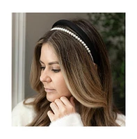 Headbands of Hope Classic Double Headband Set - Black and Pearl