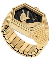 Fossil Women's Three-Hand Gold-Tone Stainless Steel Ring Watch, 15mm