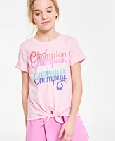 Champion Big Girls Tie-Front Logo T-Shirt