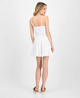 Madden Girl Juniors' Poplin Tier Bubble Mini Dress
