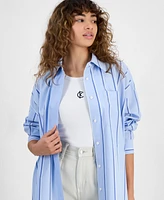 Calvin Klein Jeans Women's Striped Cotton Relaxed Shirt