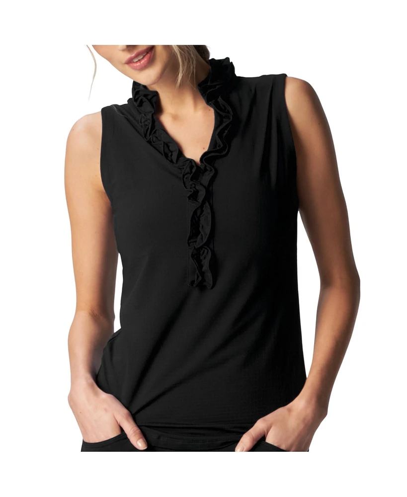 G Lifestyle Clothing Women's Sleeveless Double Ruffle Top