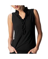 G Lifestyle Clothing Women's Sleeveless Double Ruffle Top