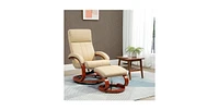 Slickblue Adjustable Faux Leather Electric Remote Massage Recliner Chair with Ottoman