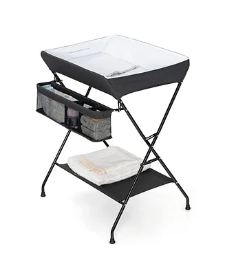 Slickblue Folding Wide Nursery Diaper Changing Table Space-Saving and Convenient Design