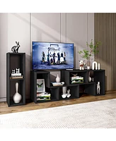 Gouun 3 Pieces Adjustable Tv Stand for TVs up to 65 Inch with Shelves