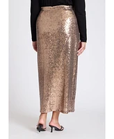 Eloquii Plus Sequin Shimmer Maxi Skirt With Slit