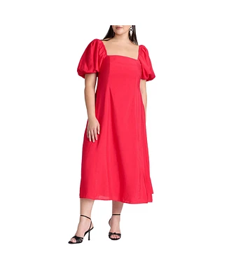 Eloquii Plus Puff Sleeve Flare Dress