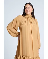 Eloquii Plus Ruffle Oversized Trapeze Maxi Dress