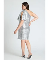 Eloquii Plus Bow Shoulder Sequin Mini