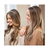 Thin Embellished Headband - Gem Leaf