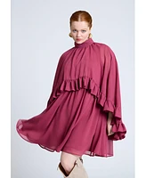 Eloquii Plus Cape Ruffle Mini Dress