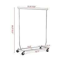 Slickblue Heavy Duty Clothing Garment Rack with Locking Swivel Wheels