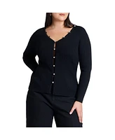 Eloquii Plus Ball Button Cardigan