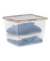 Iris Usa 36 Quart Snap Top Plastic Storage Bin, 6 Pack