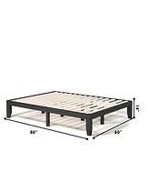 Gouun Queen Size 14 Inch Wooden Bed Mattress Frame