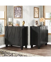Tribesigns Sideboard Buffet Storage Cabinet Set of 2, Retro Kitchen with Adjustable Shelves 55" Accent Doors for Living