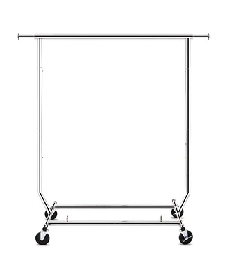 Slickblue Heavy Duty Metal Clothing Garment Rack with Lockable Wheels Sturdy and Portable