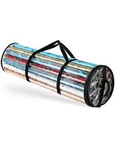 Hearth & Harbor Premium Holiday Gift Wrapping Paper Storage Organizer Bag - Fits Up To 14 Rolls of 40”