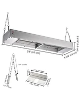 Yescom WeChef Commercial Food Warmer 24" 900W Electric Strip Heater Portable Stainless Steel Fry Heating Lamp for Fry Dishes