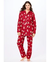 Dreams & Co. Women's Plus Classic Flannel Pajama Set