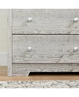 Slickblue Farmhouse Nautical 3-Drawer Baby Changing Table with Rope Handles in Washed Pine