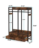 Slickblue Heavy Duty Garment Rack with Clothes Hanging Rod and 4 Storage Drawers Durable and Organized