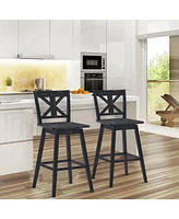Gouun Set of 2 360-Degree Swivel Bar Stools for Home Restaurant