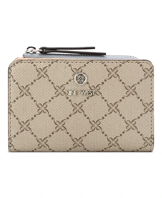 Nine West Lockup 9s Zip Around Card Case Wallet