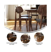 Emma+Oliver Gentry Set Of 2 Solid Wood Dining Chairs With Curved Oval Backrests