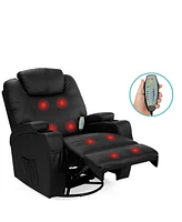 Slickblue Swivel Heat & Massage Recliner Chair with 5 Modes and Remote Control Ultimate Comfort